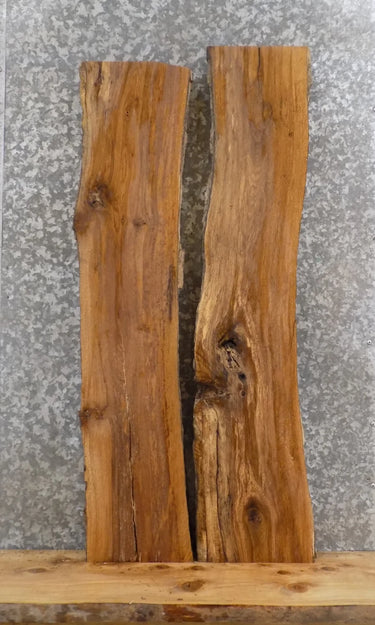 2- Live Edge Reclaimed White Oak Wall/Book Shelf Slabs 464-465